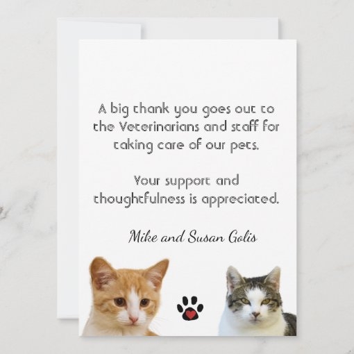 Thank You Veterinarian With Greeting Card Zazzle