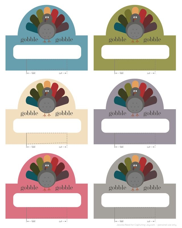 printable turkey place cards