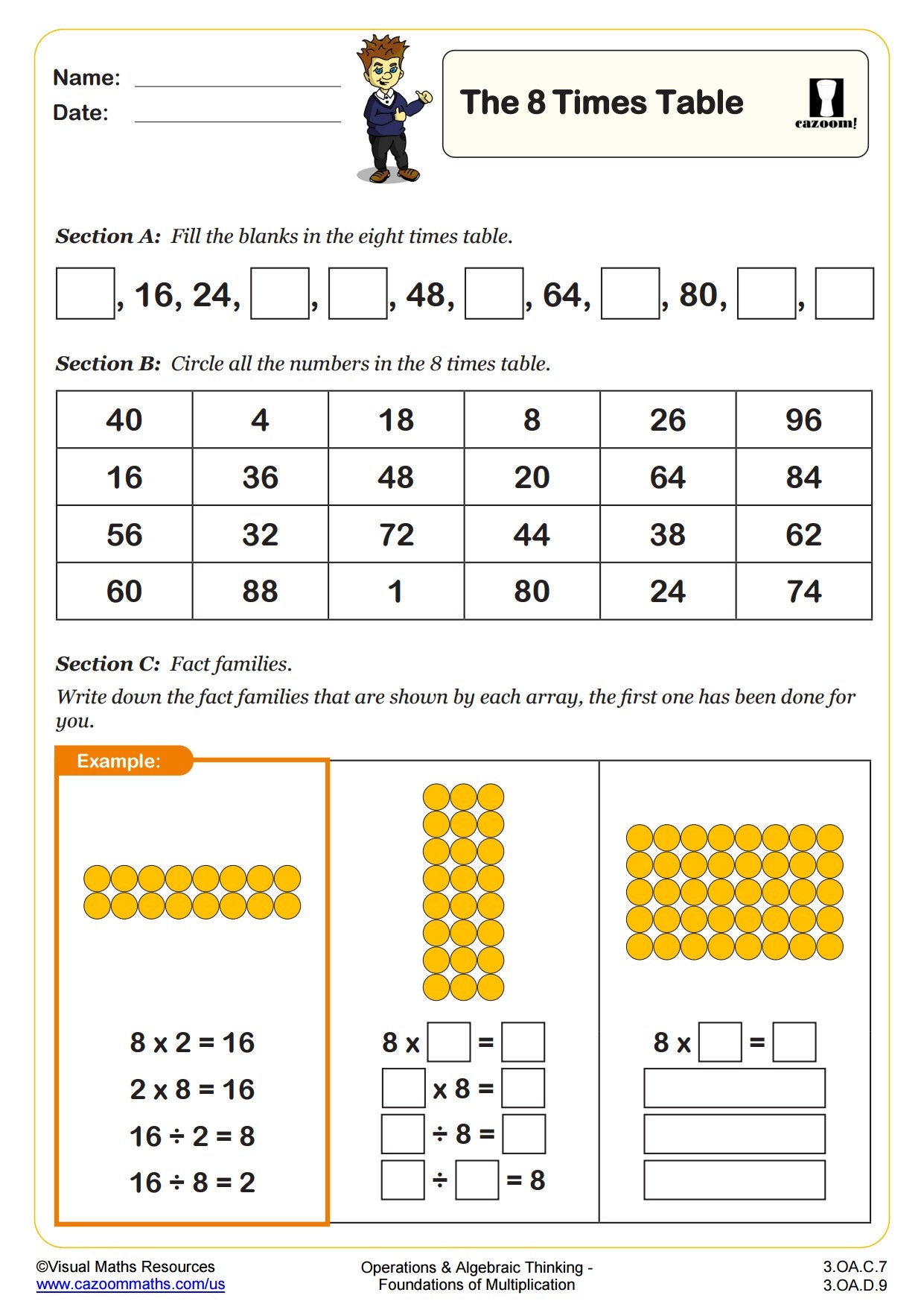 The Eight Times Table Fun And Engaging 3rd Grade PDF Worksheets