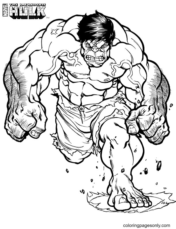 The Incredible Hulk Coloring Page Free Printable Coloring Pages