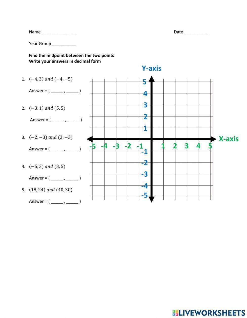 The Midpoint Formula Worksheet For 9th 11th Grade Lesson Planet 