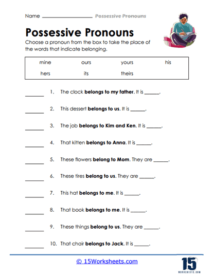 The Word Box Worksheet 15 Worksheets In 2025 Possessive Pronoun