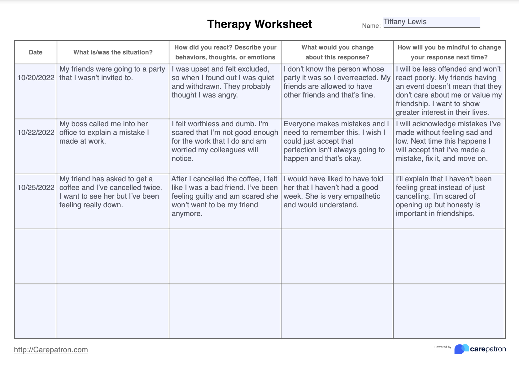 Therapy Worksheets Example Free PDF Download Worksheets Library