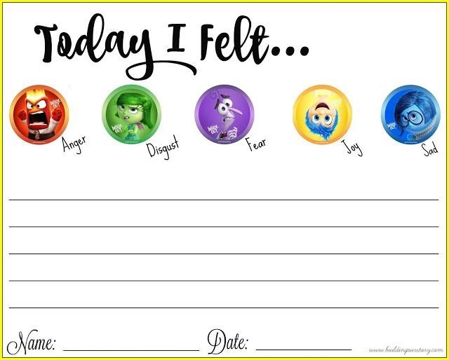 Thinking About Our Emotions With Inside Out Free Printable Emotions