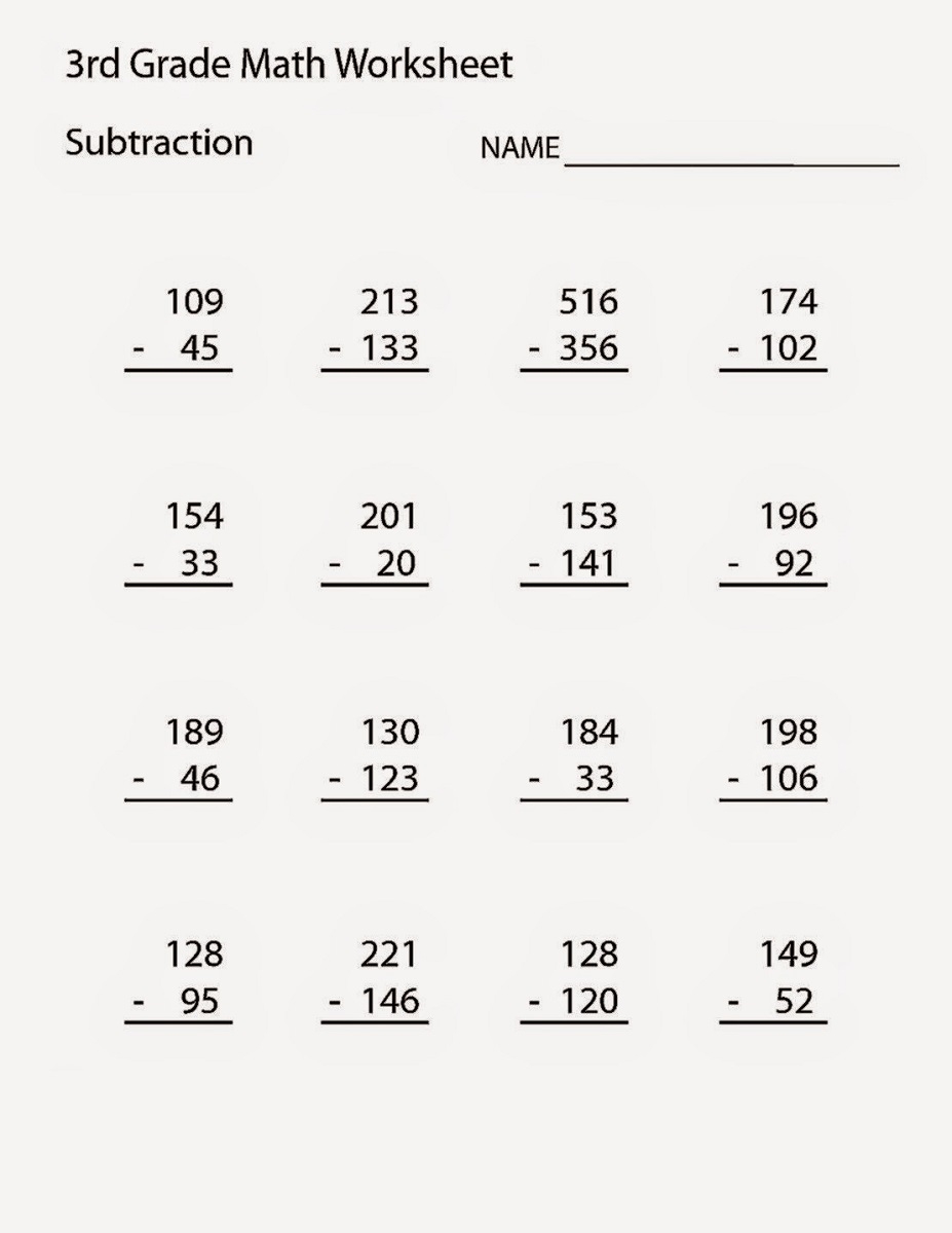 free third grade math worksheets