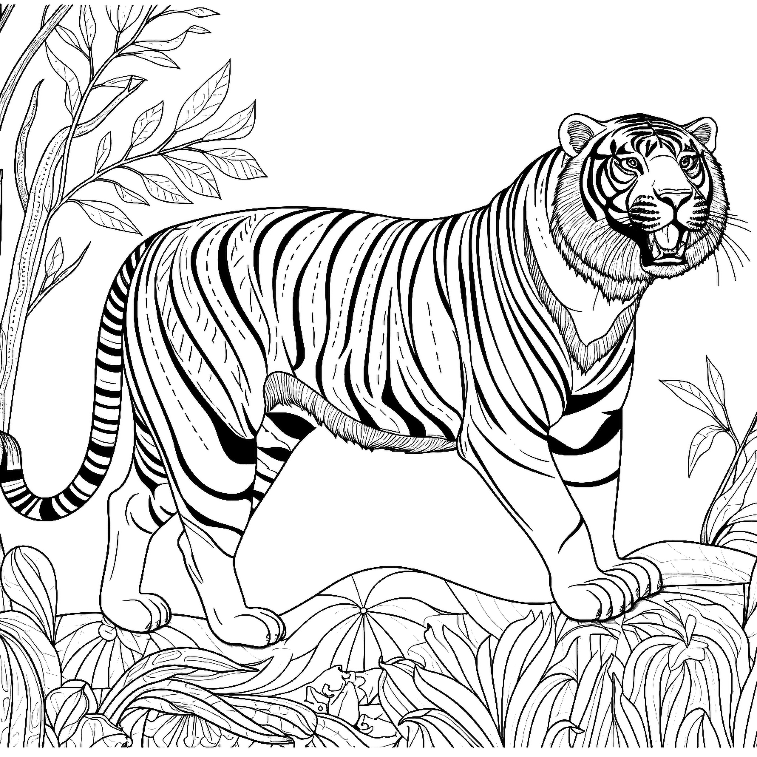 free printable tiger coloring pages