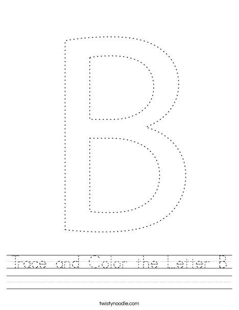 letter b trace worksheet