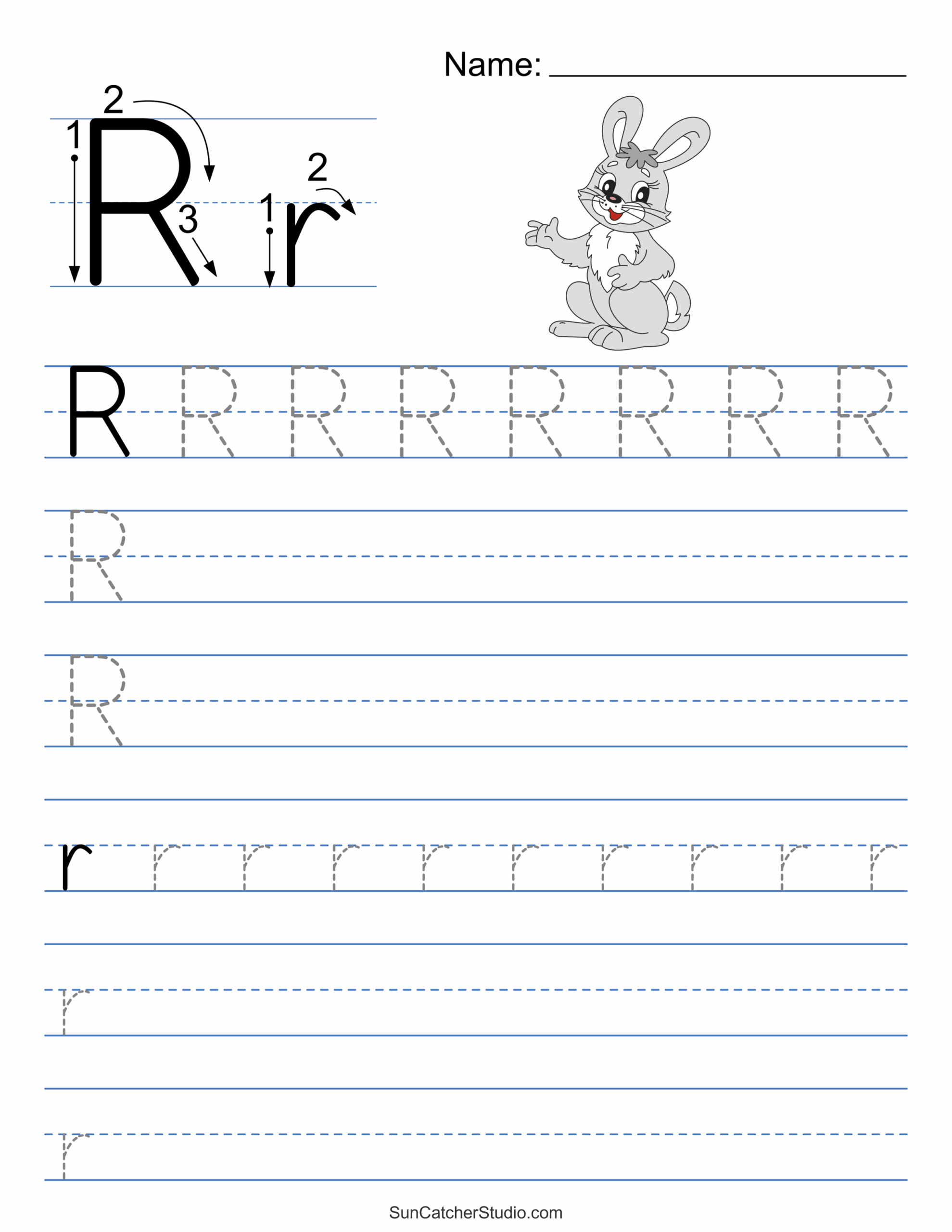 letter r tracing worksheets