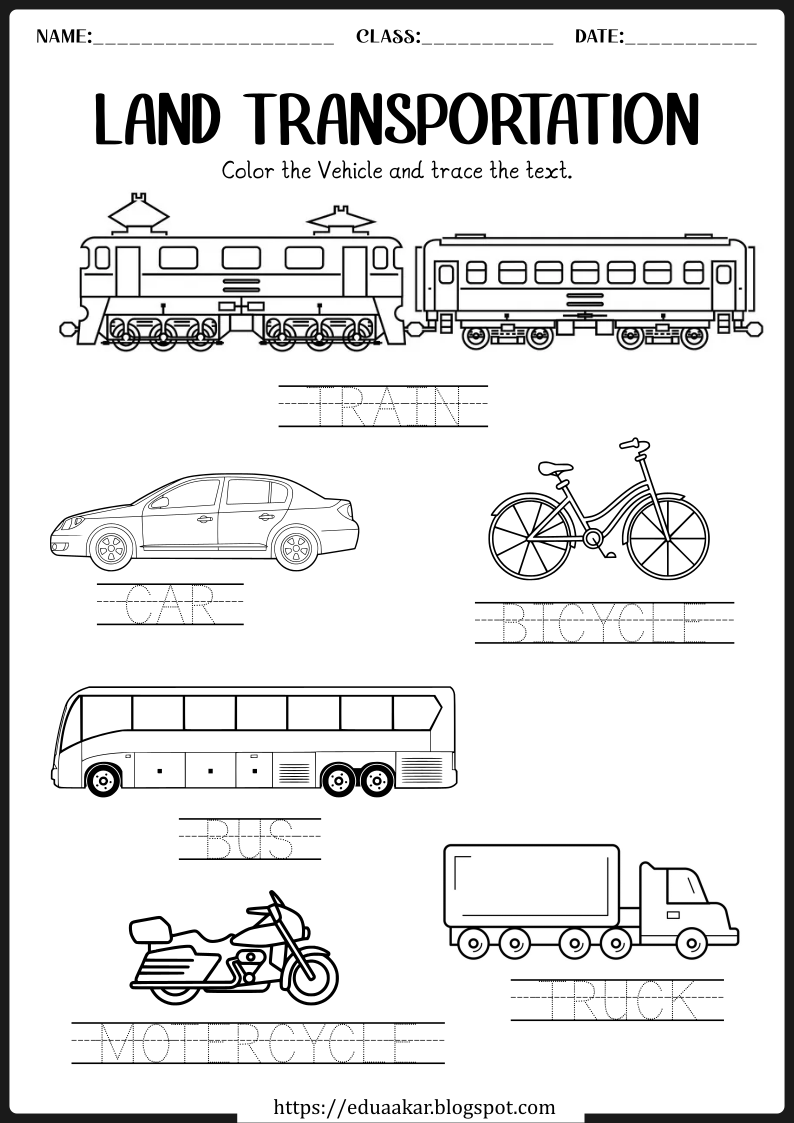 Transportation Worksheet For UKG In 2024 Transportation Worksheet