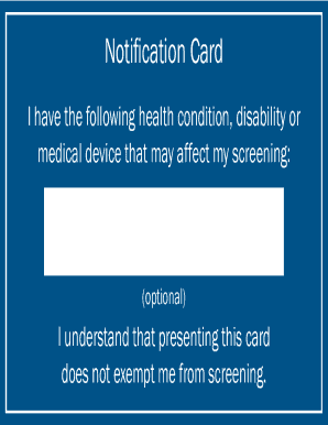 printable tsa notification card