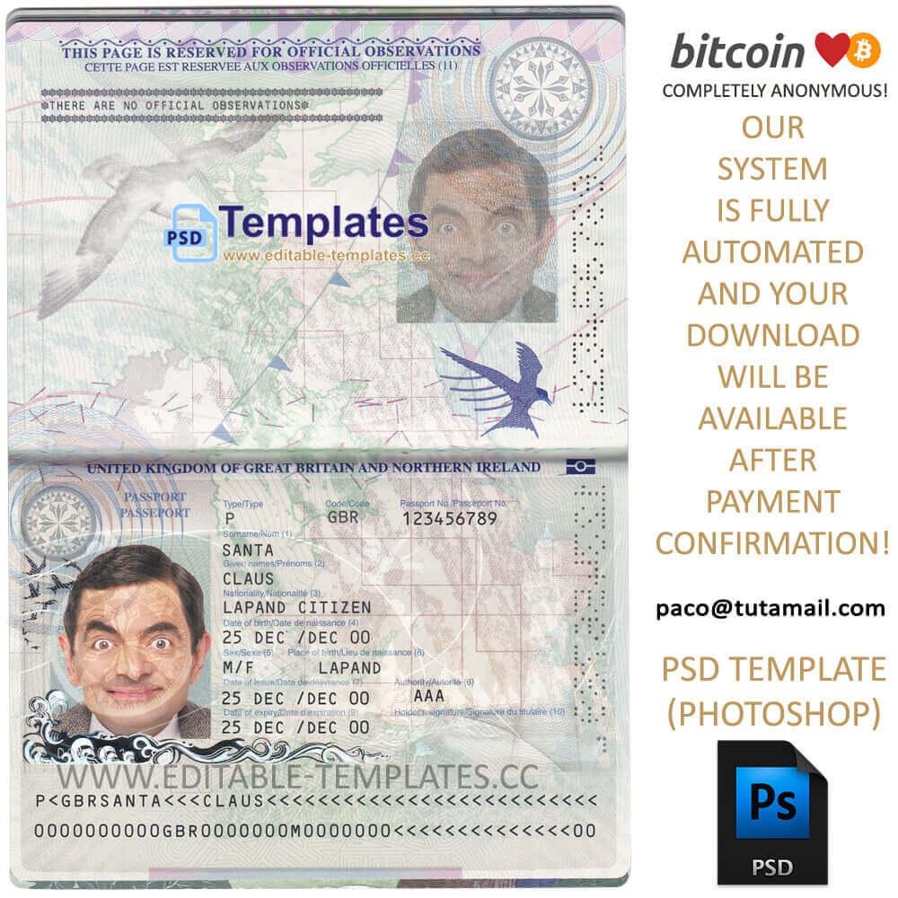 free passport template for invitations