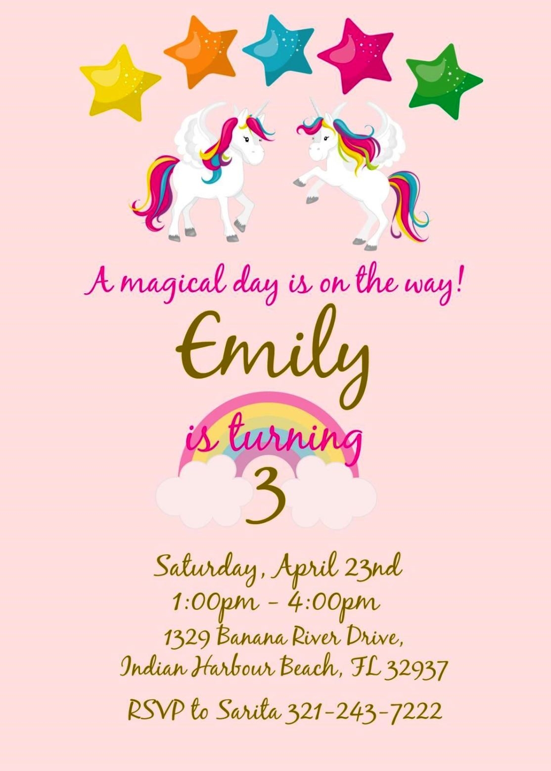 Unicorn Birthday Invitation Templates SampleTemplatess SampleTemplatess
