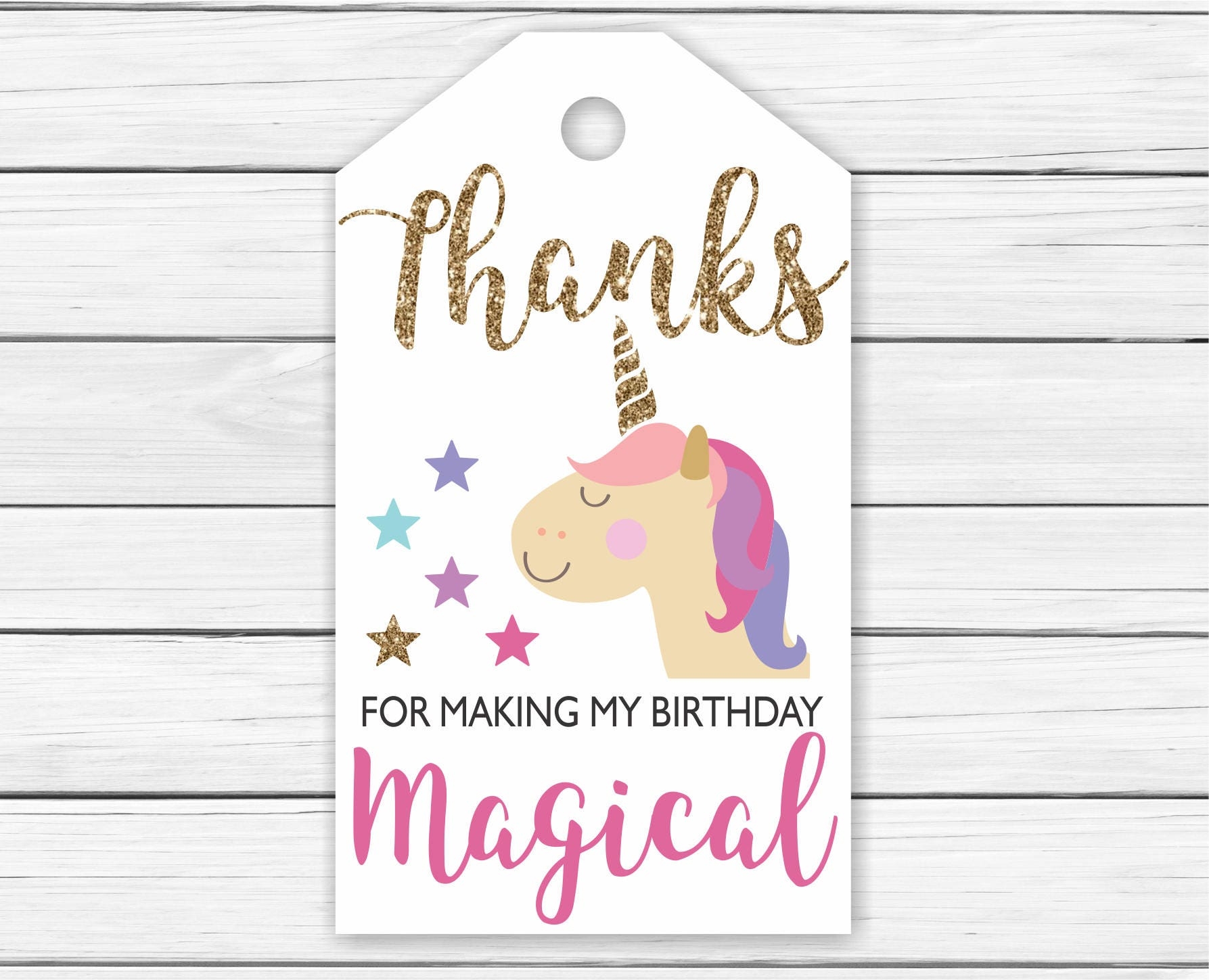 Unicorn Thank You Tags Printable Printable Unicorn Thank You Tags 