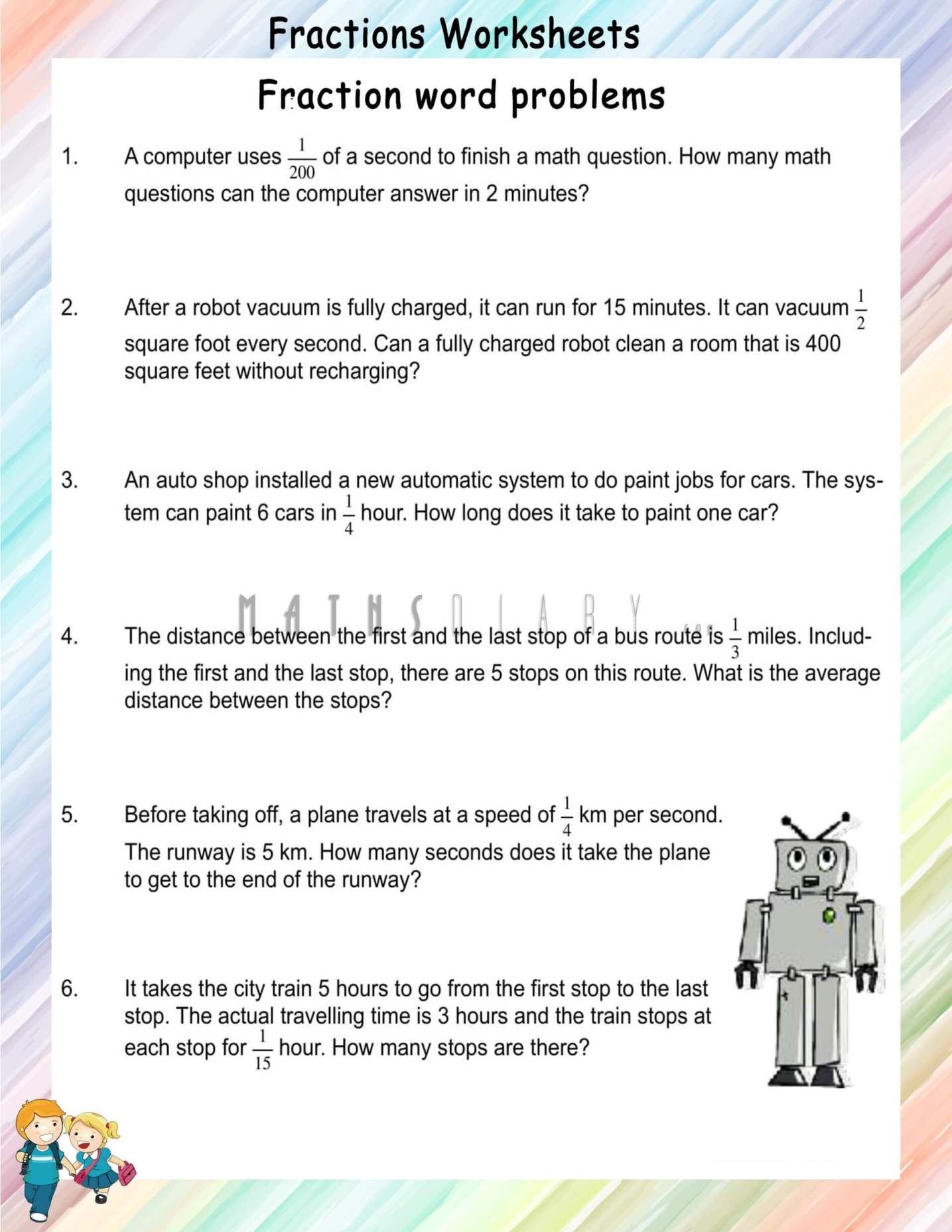 Unit Fraction Word Problems Worksheet Download Worksheets Library