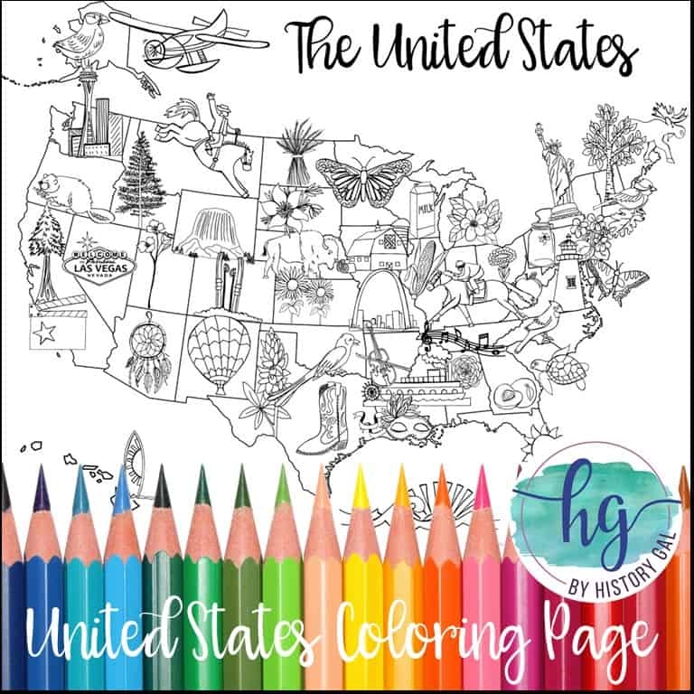 Map Of The United States Coloring Page