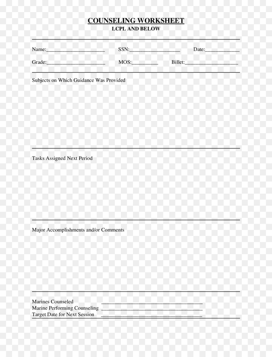 marine corps counseling worksheet
