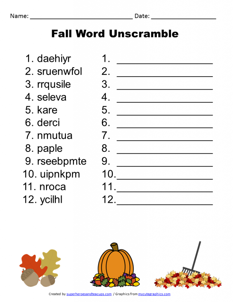 Unscramble Word Games Printable Free Free Printable
