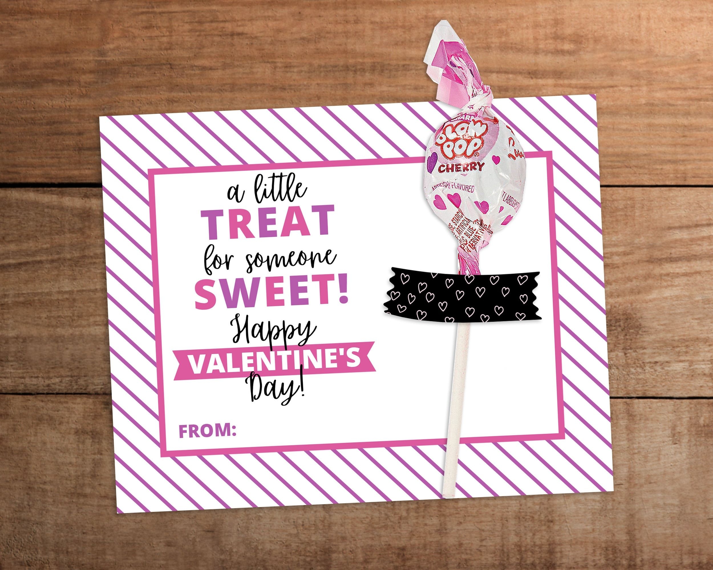 Valentine 39 s Day Lollipop Card Printable A Little Treat For Someone