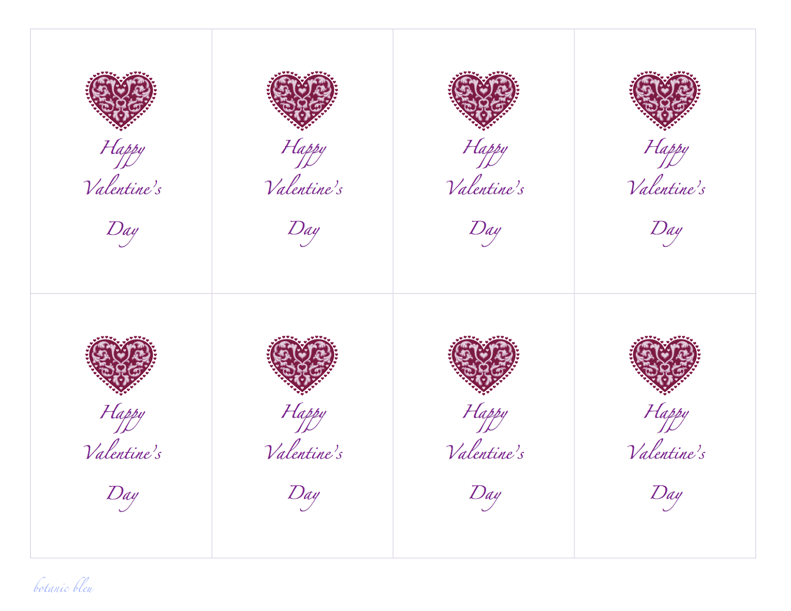 printable valentine card template