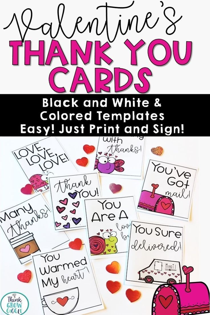 printable valentine thank you cards