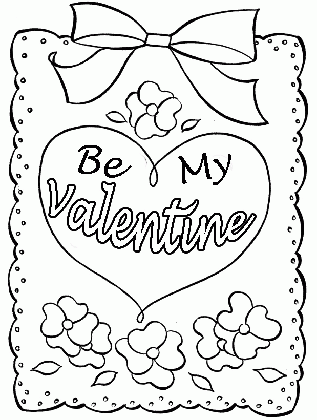 Valentines Cards Printable To Color