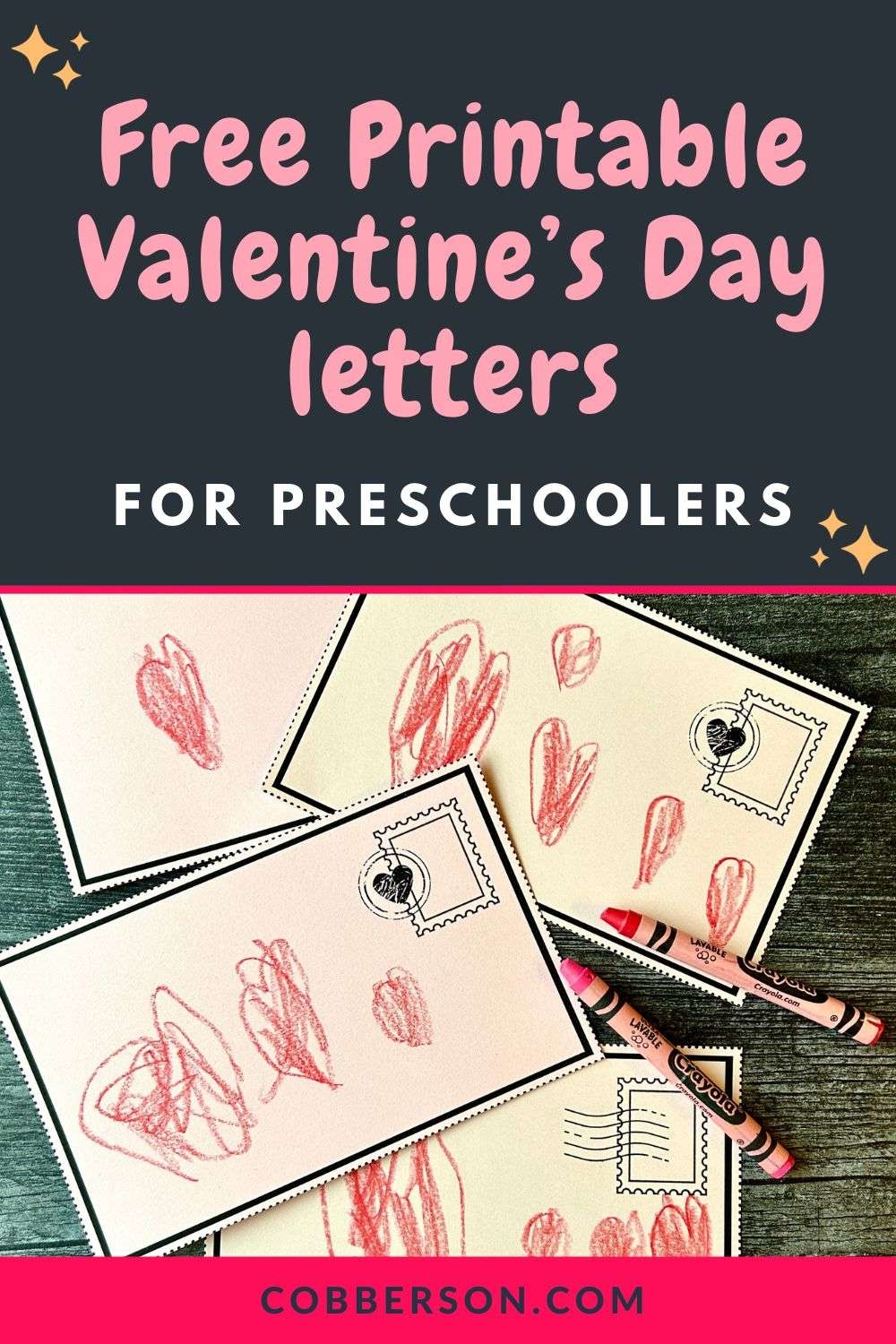Valentines Day crafts for preschoolers printable cards pin Cobberson