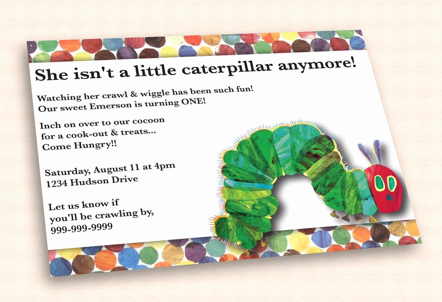 free hungry caterpillar invitation template