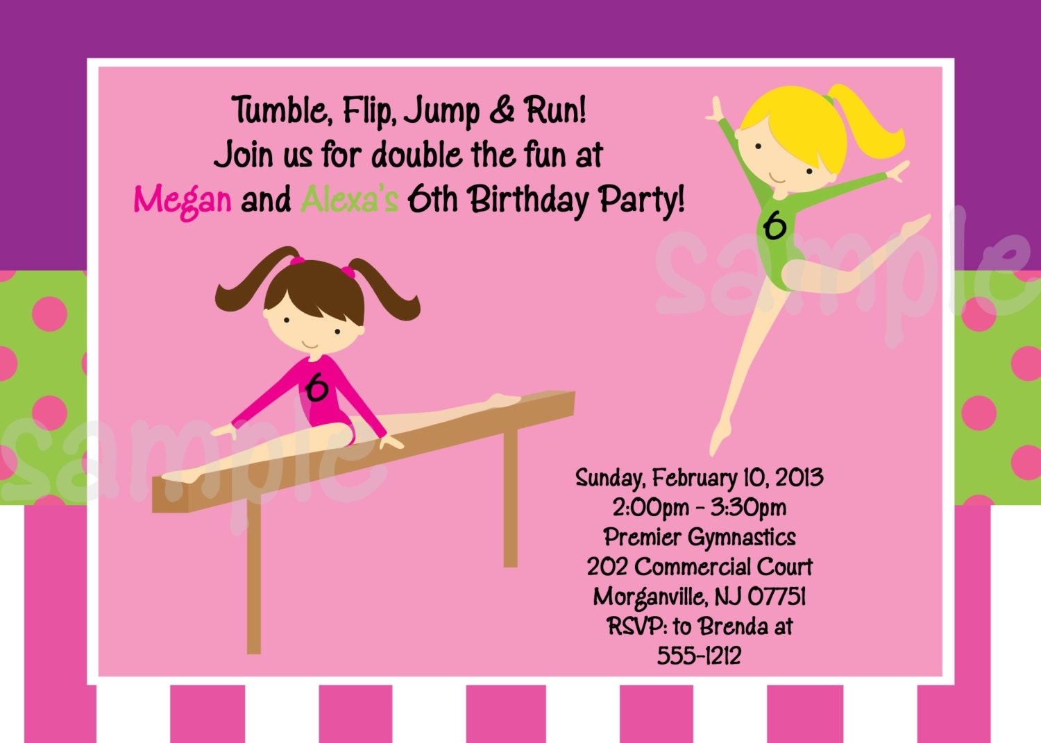 View Gymnastics Birthday Invitations Images Free Invitation Template