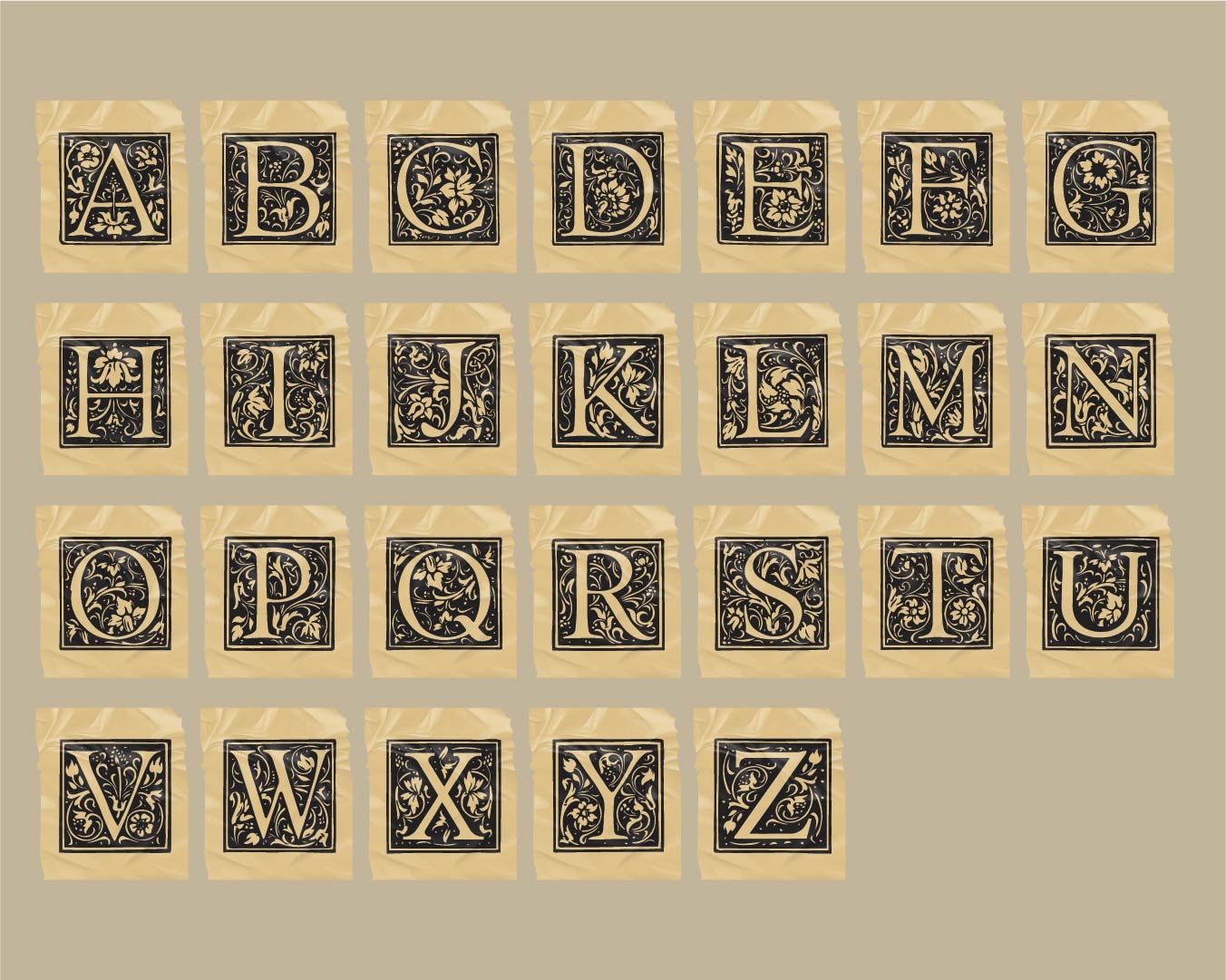 printable vintage alphabet cards