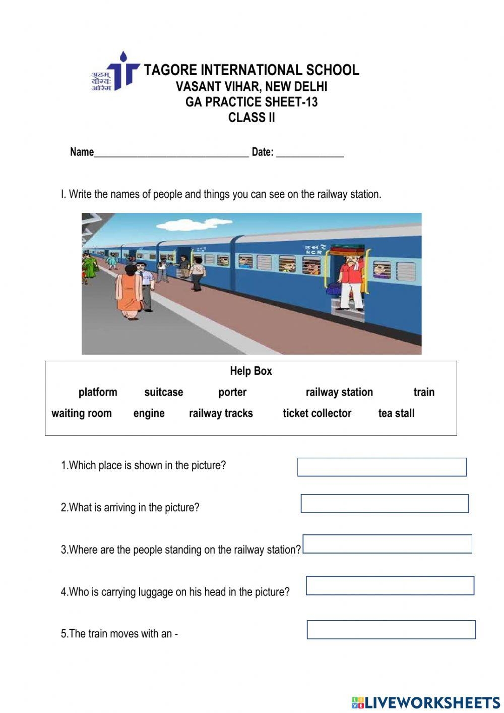 Vocabulary At The Train Station Worksheet Live Worksheets 
