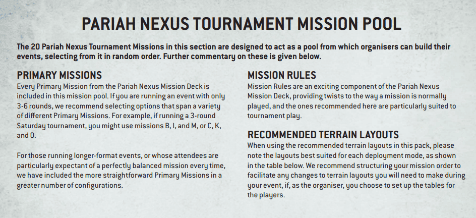 Warhammer 40k Pariah Nexus Mission Deck Cards Changes