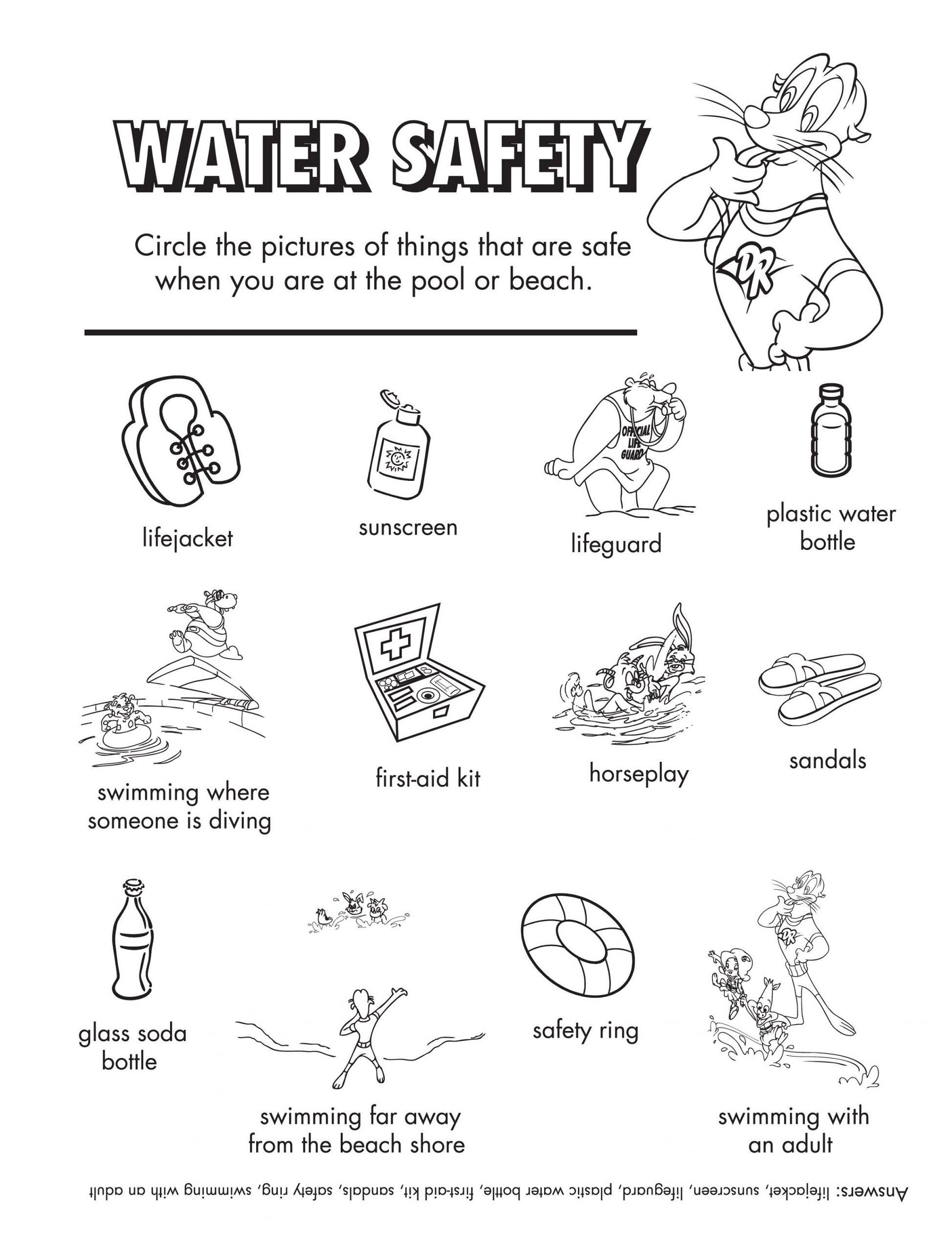 Water Safety Activity Sheets