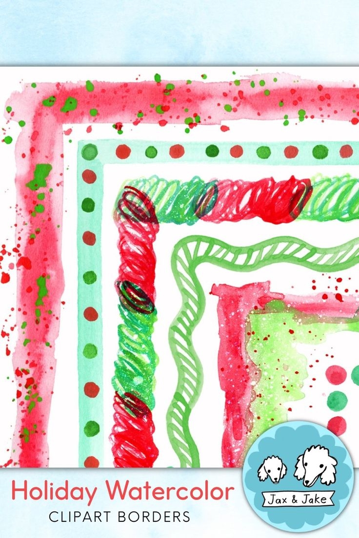 Watercolor Christmas Border Clipart Holiday Clip Art Frames For 
