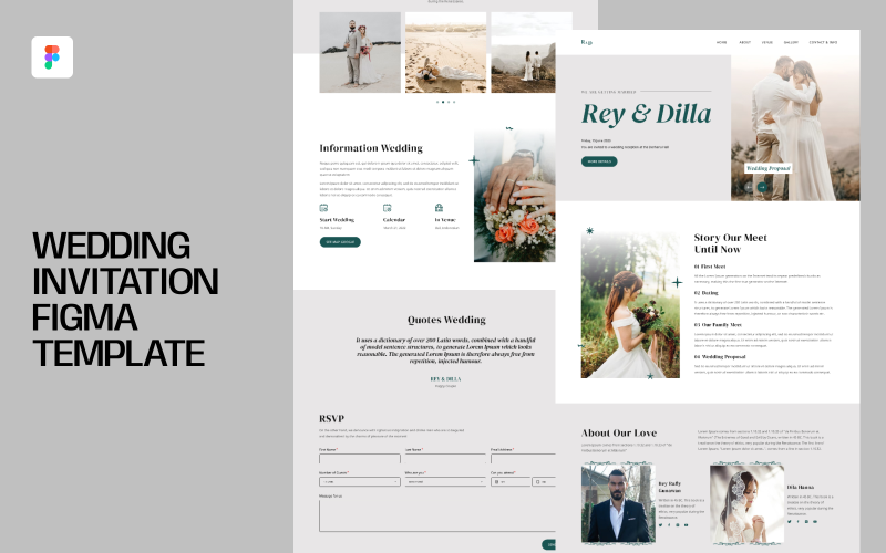 Wedding Invitation Figma Template 352220 TemplateMonster