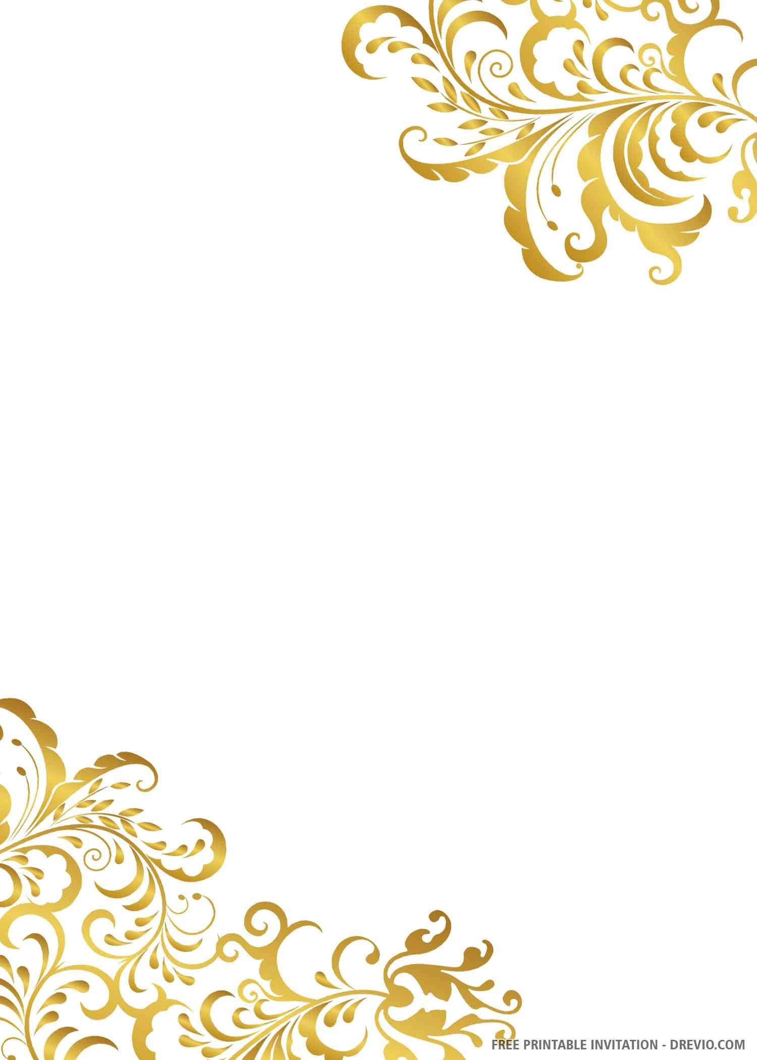 free gold invitation templates