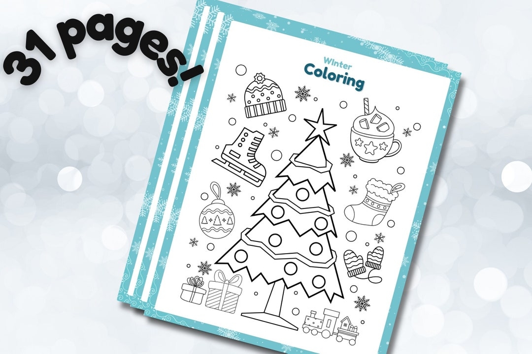 Winter Kids Printable Activity Sheets Etsy