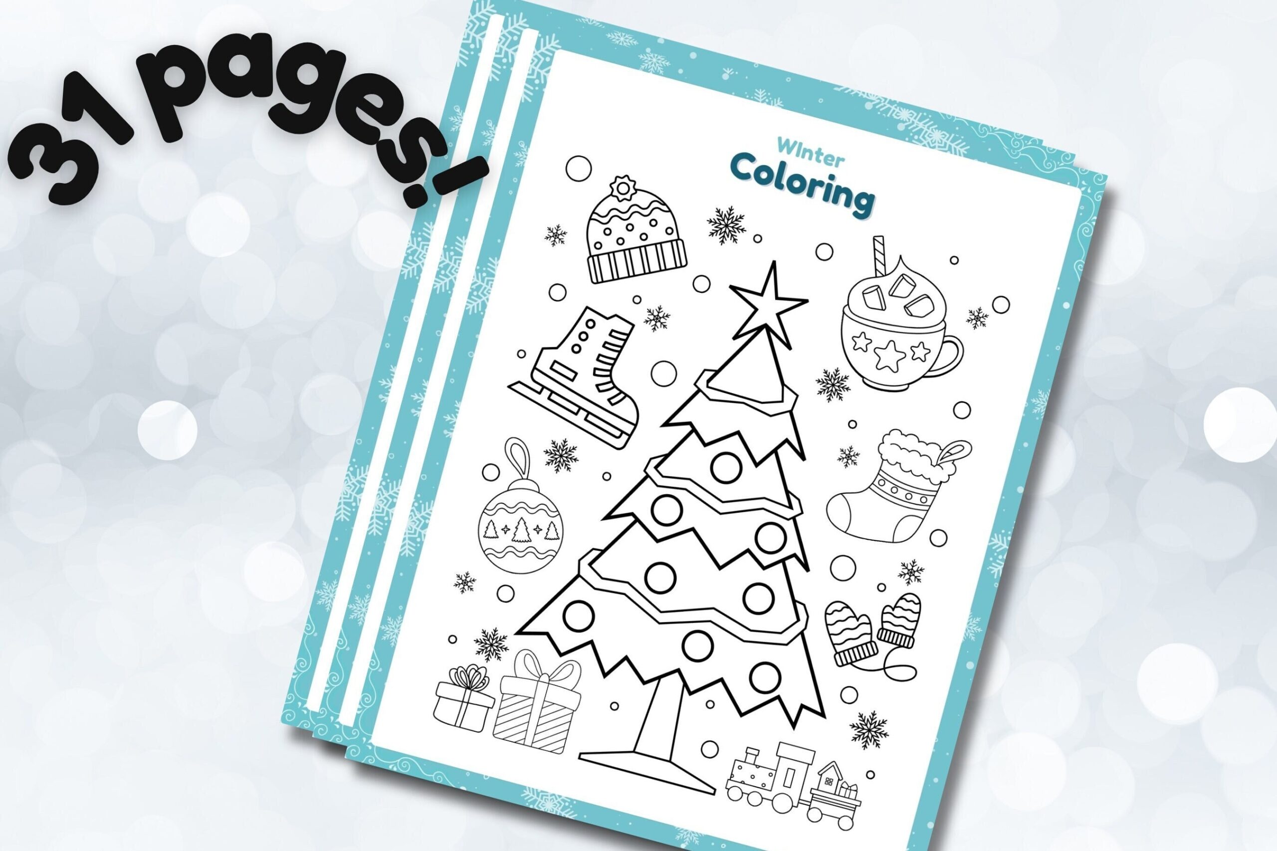 Winter Kids Printable Activity Sheets Etsy