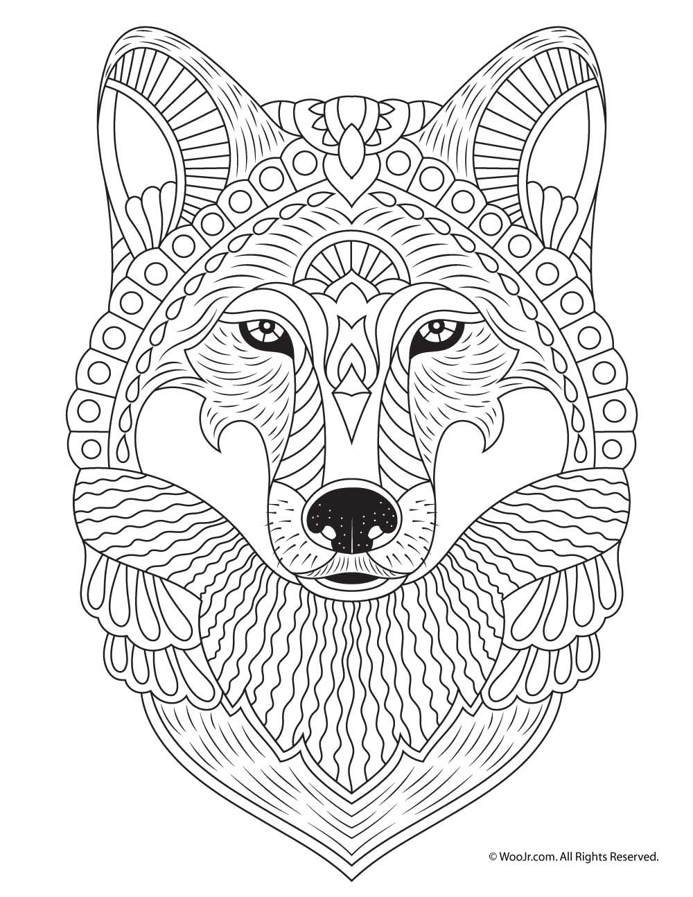 Wolf Adult Coloring Page Woo Jr Kids Activities Children 39 s Publishing