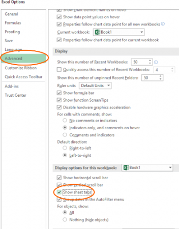 Worksheet Tabs Missing Professor Excel