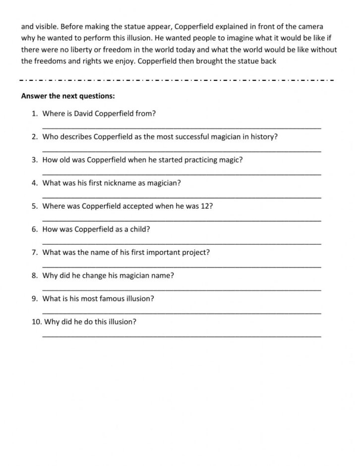 Worksheets For Reading Comprehension 6th Grade Reading Comprehension 