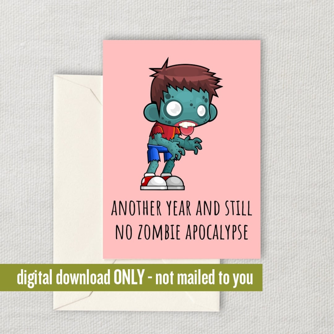 printable zombie birthday card