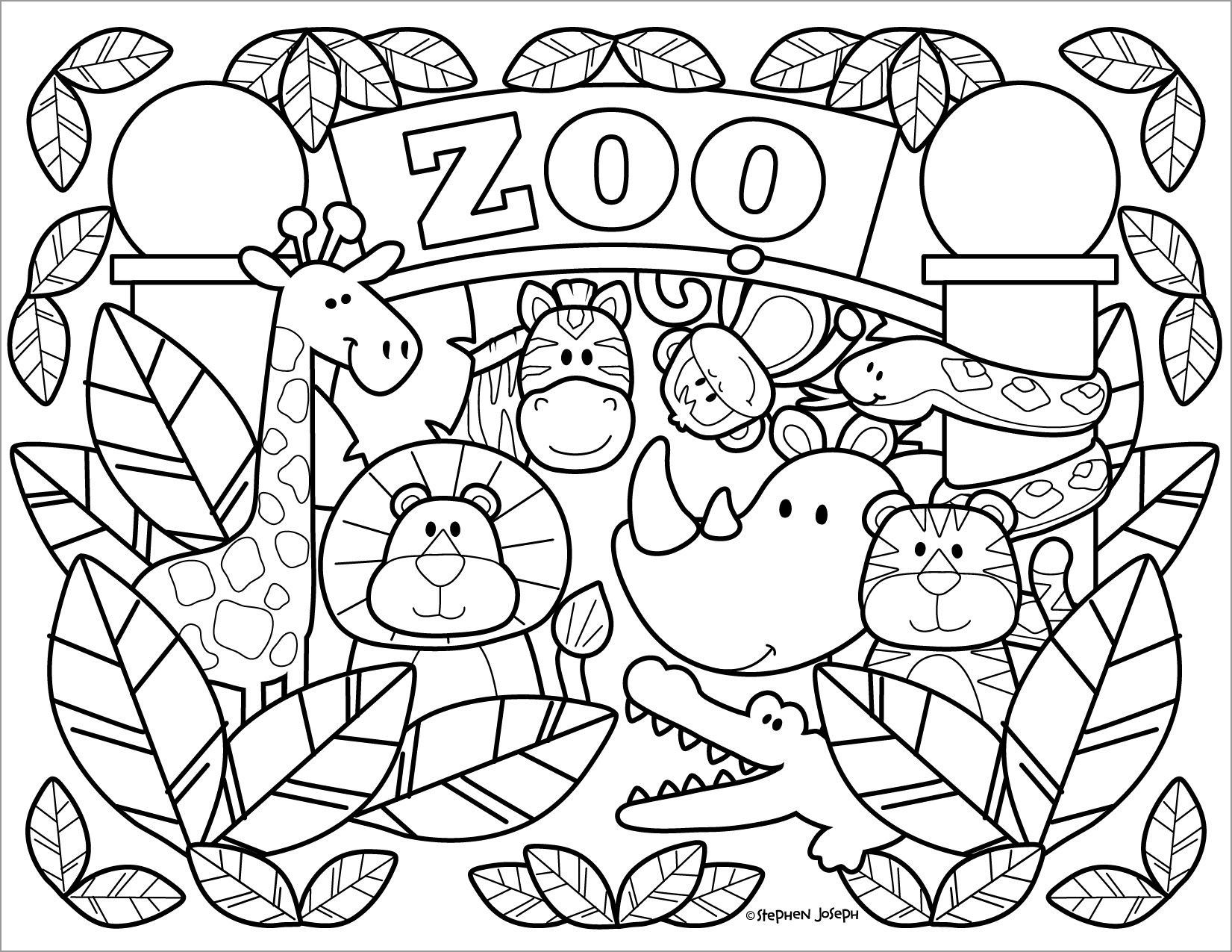 free zoo coloring pages