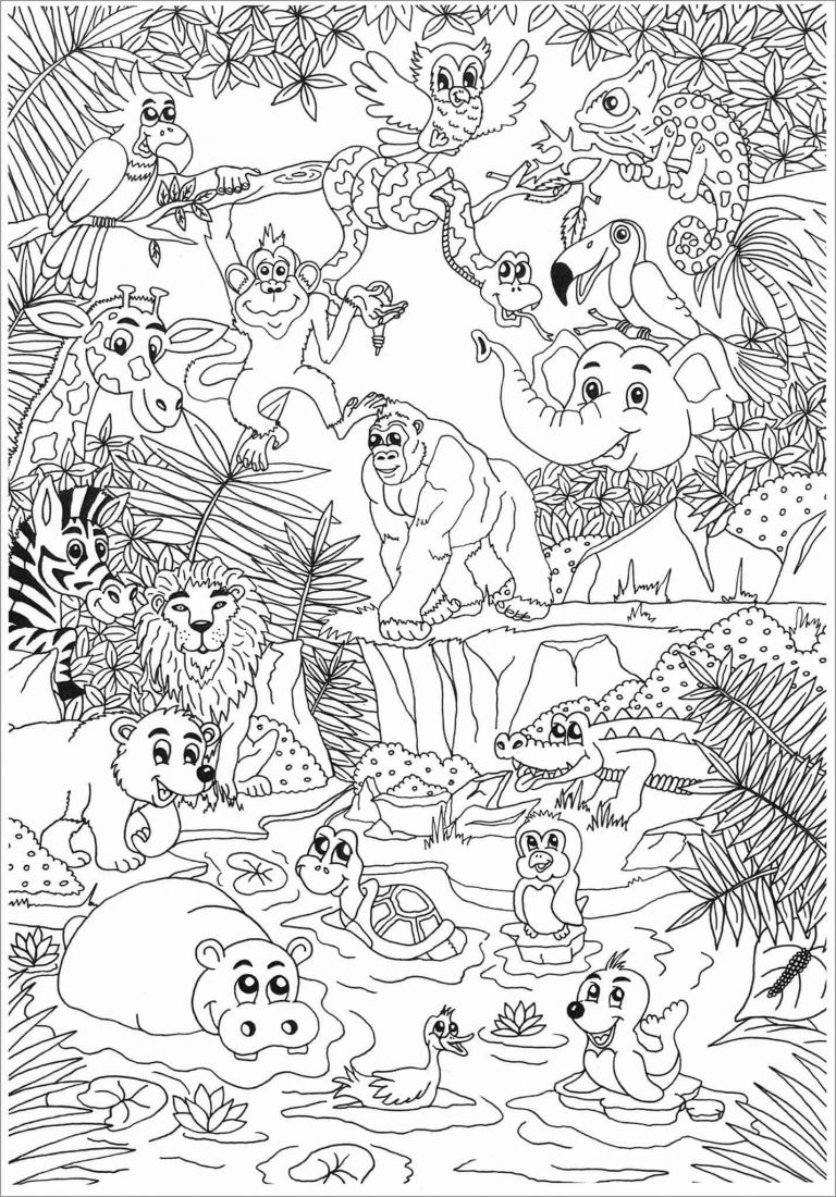 Zoo Coloring Pages For Adult ColoringBay