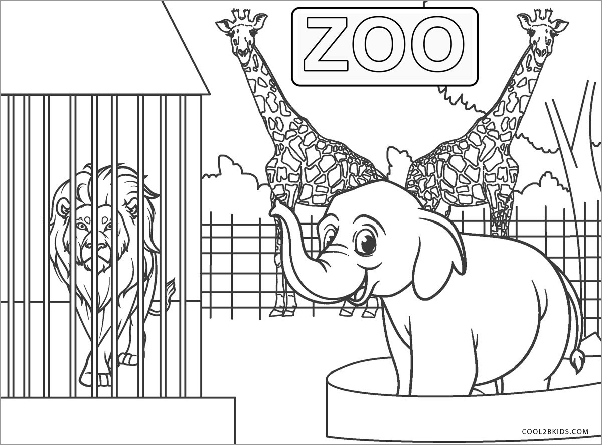Zoo Coloring Pages Kindergarten ColoringBay
