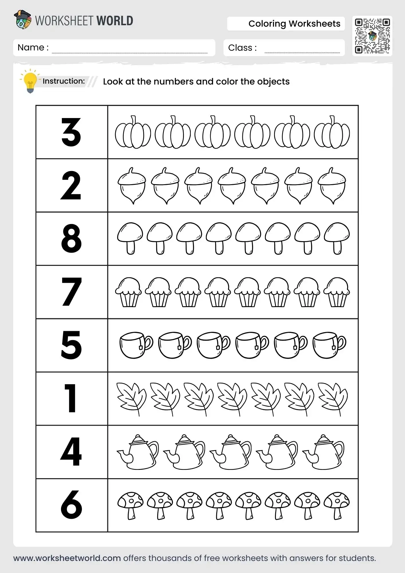 worksheet numbers for preschool