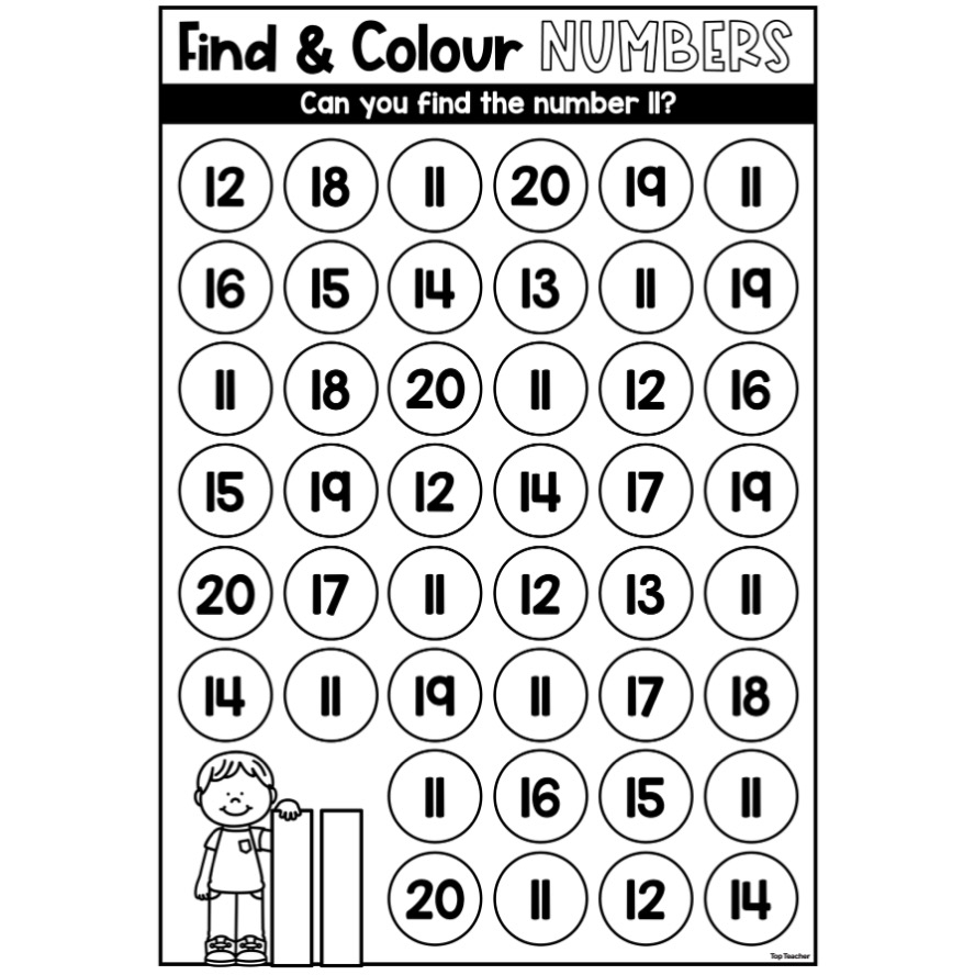 Find Colour Number 11 Worksheet Top Teacher Find Colour Number 11 Worksheet Top Teacher