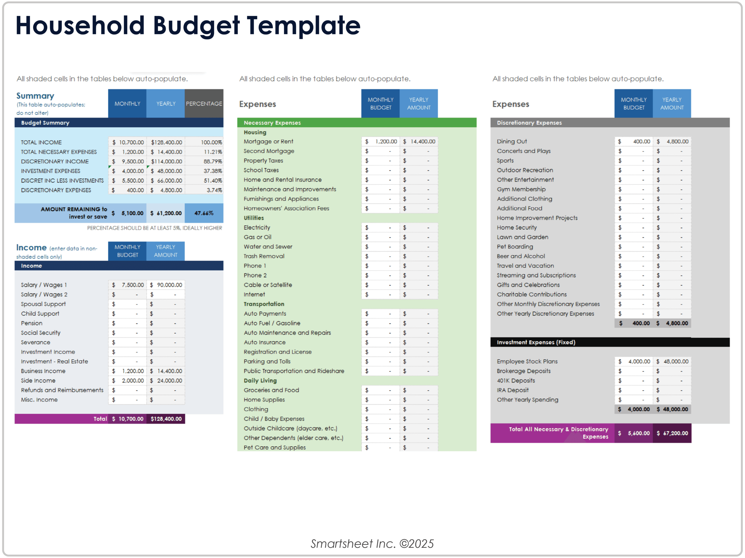 Free Excel Budget Templates