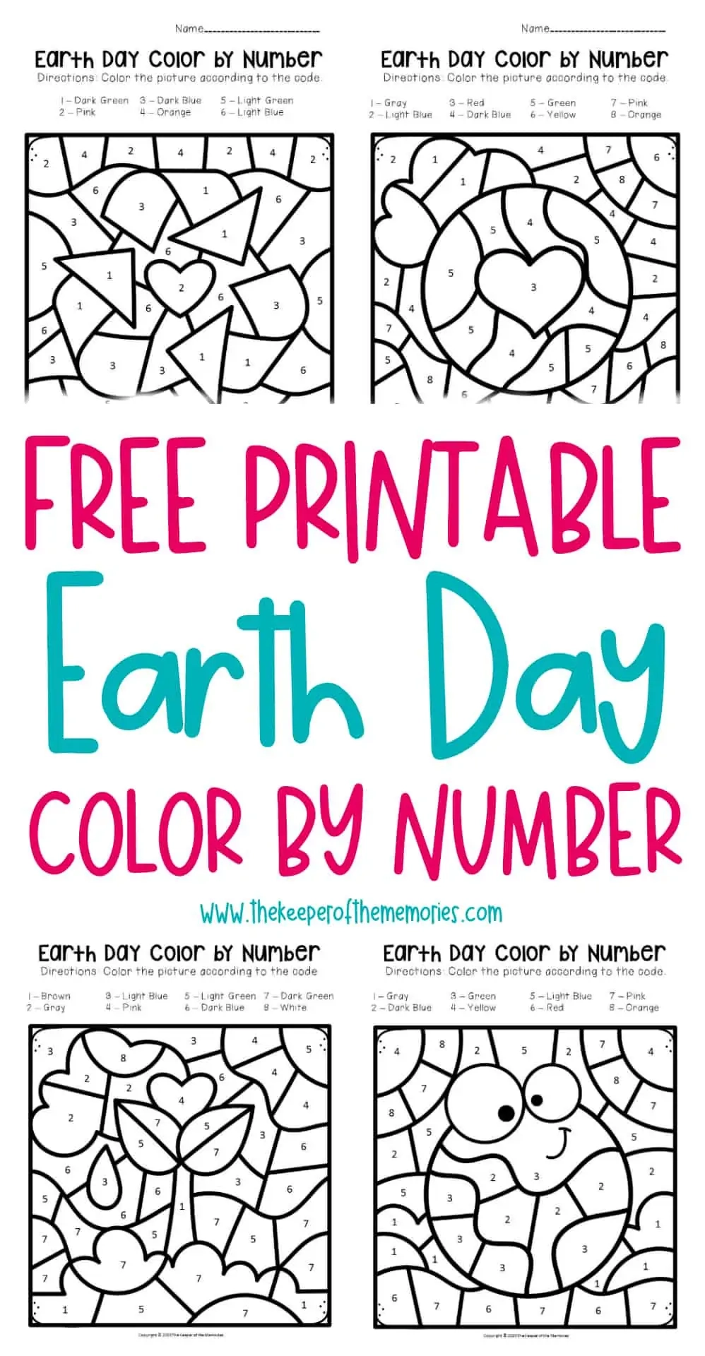 Free Printable Color By Number Earth Day Preschool Worksheets The Keeper Of The Memories Free Printable Color By Number Earth Day Preschool Worksheets The Keeper Of The Memories