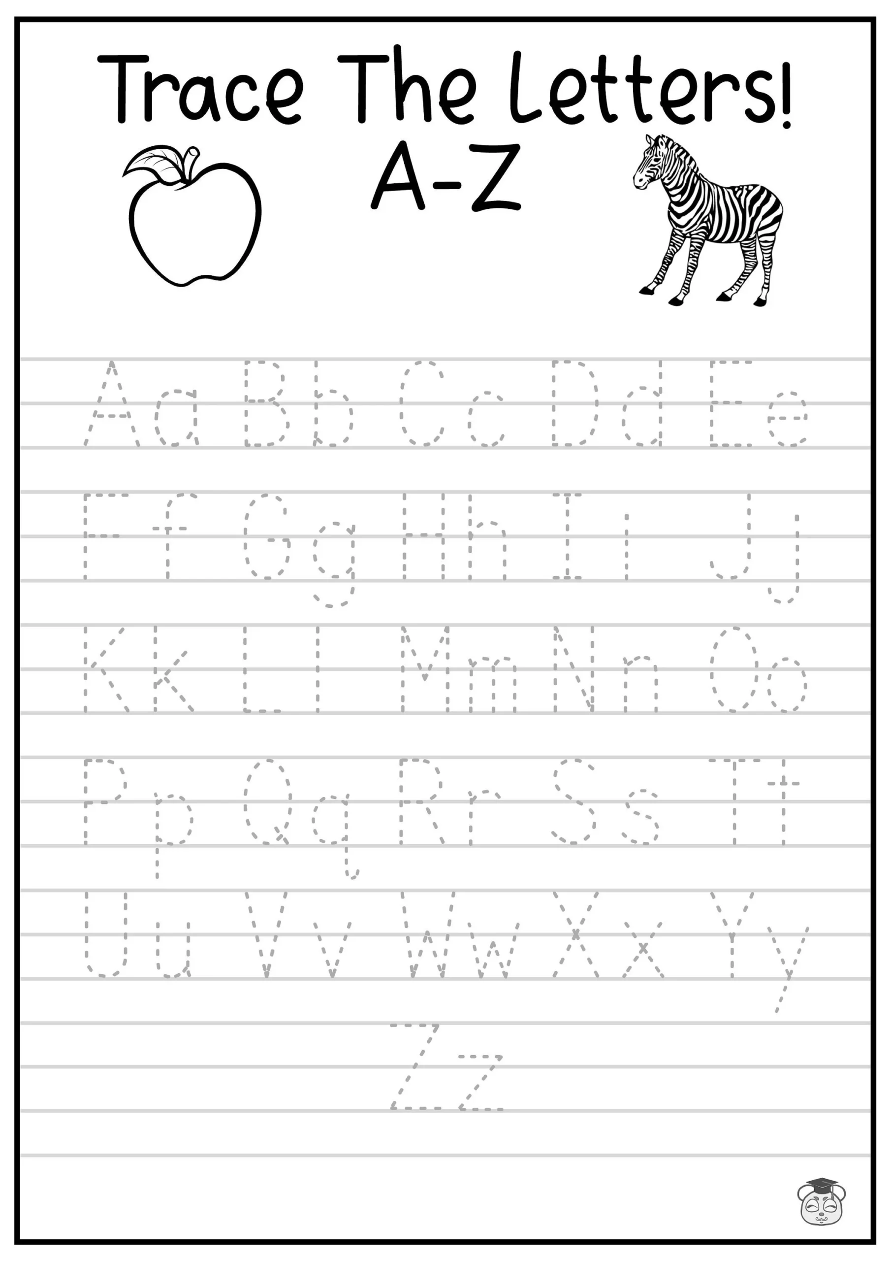 Printable A Z Letter Tracing Worksheet Capital And Lowercase Alphabetical Letter Tracing ages 3 7 KG1 To Grade 2 Etsy