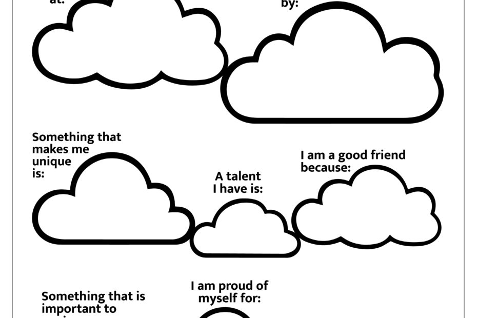 Self Esteem Clouds Free Printable For Grades 1 3 SKOOLGO